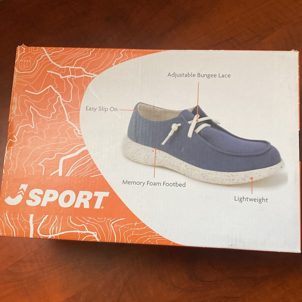 (CLEAR OUT PRICE!!!)Jsport  Women's Light Weight Slip-On Canvas Shoe (BLUE ) - Picture 7 of 7